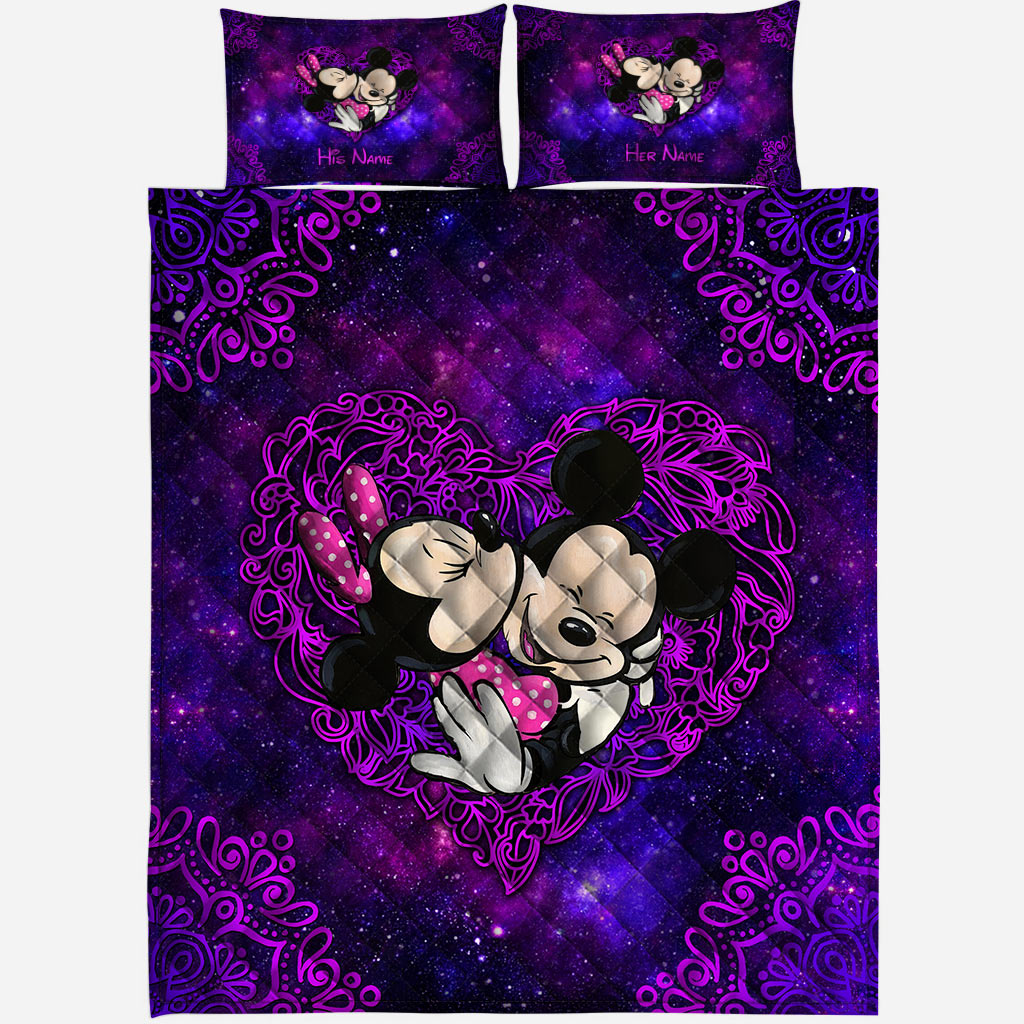 Lovely Couple - Personalized Mouse Quilt Set