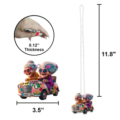 Let's Be Friends 'Til We're Old And Bonkers - Personalized Bestie Car Ornament