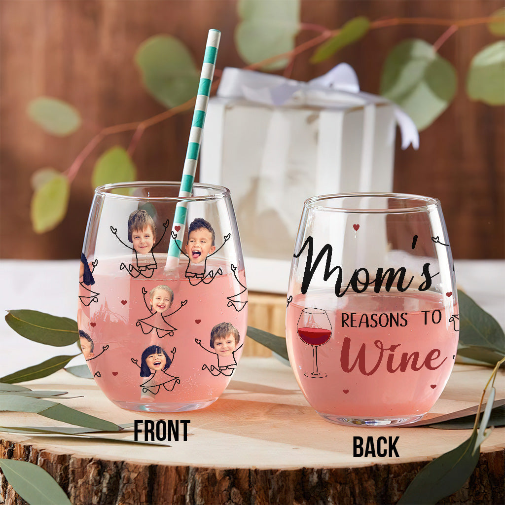 Mama's Reason To Wine - Personalized Mother's Day Mother All Over Wine Glass