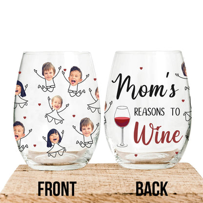 Mama's Reason To Wine - Personalized Mother's Day Mother All Over Wine Glass