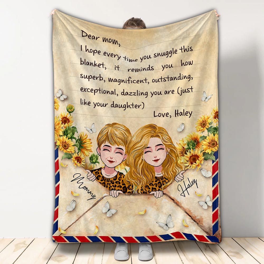 Dear Mom Letter Blanket - Personalized Mother Blanket