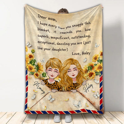 Dear Mom Letter Blanket - Personalized Mother Blanket