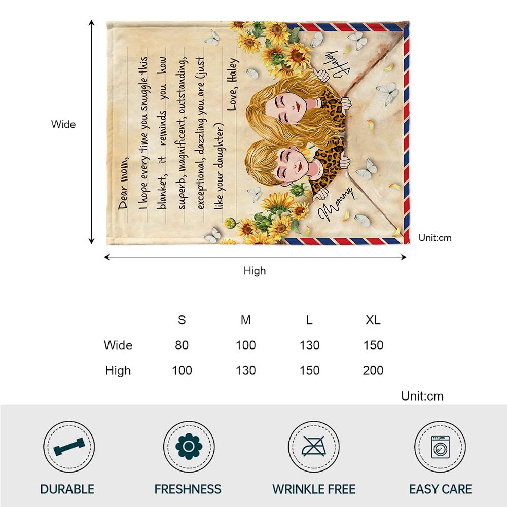 Dear Mom Letter Blanket - Personalized Mother Blanket