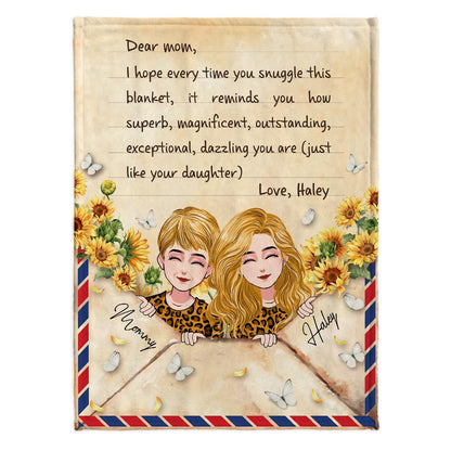 Dear Mom Letter Blanket - Personalized Mother Blanket