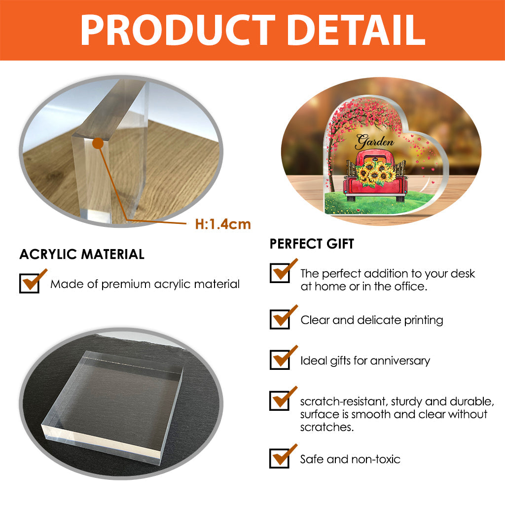 Grandma's Garden - Personalized Mother's Day Grandma Custom Shaped Acrylic Plaque