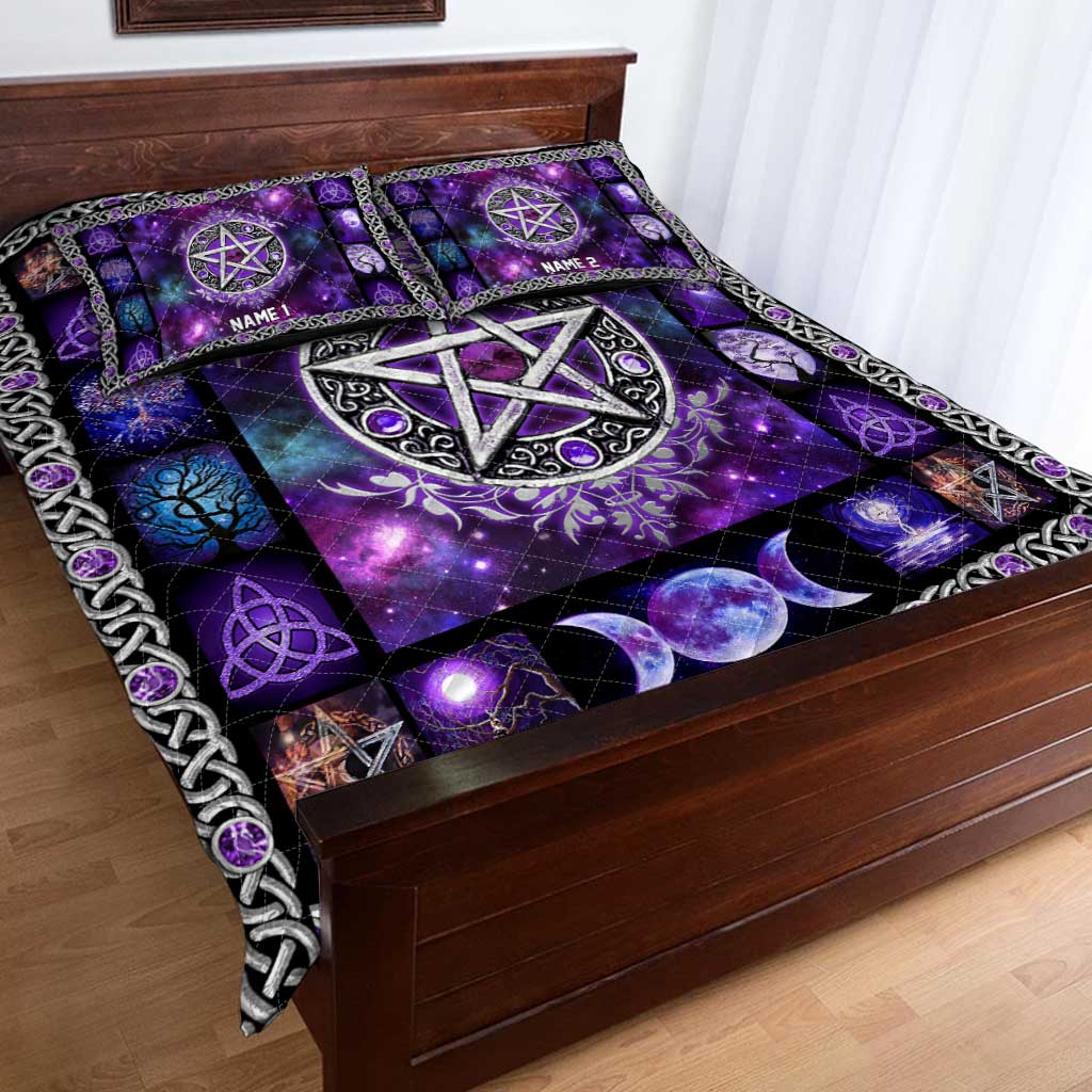 Mystical Pentacle - Personalized Witch Quilt Set