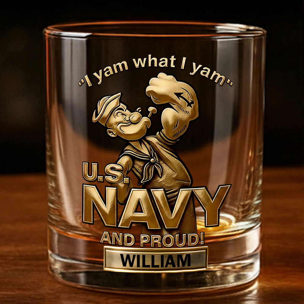 I Yam What I Yam - Personalized Veteran Whiskey Glass