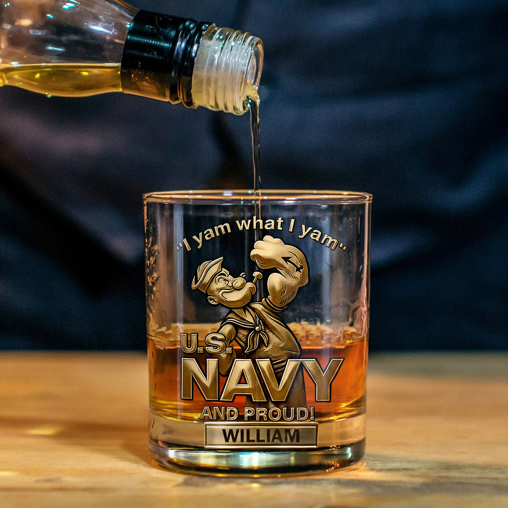 I Yam What I Yam - Personalized Veteran Whiskey Glass