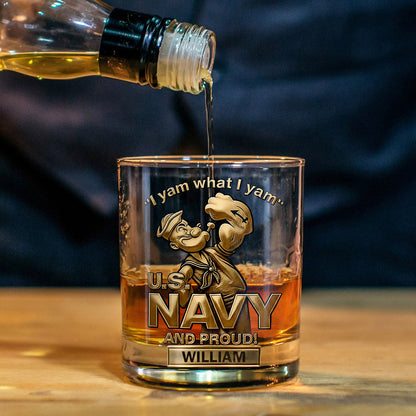 I Yam What I Yam - Personalized Veteran Whiskey Glass