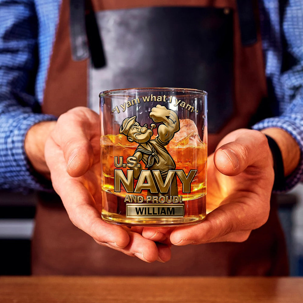 I Yam What I Yam - Personalized Veteran Whiskey Glass