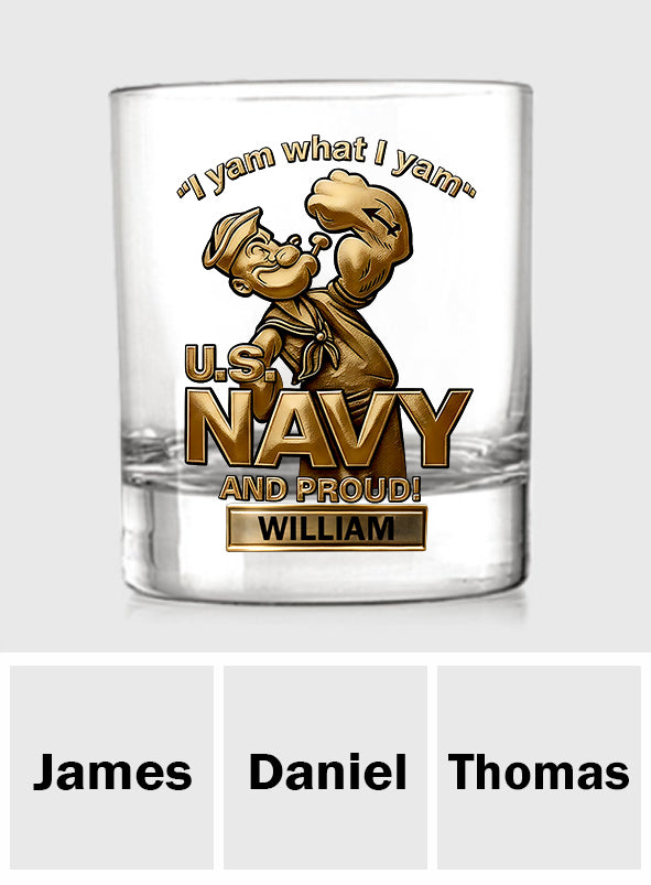 I Yam What I Yam - Personalized Veteran Whiskey Glass