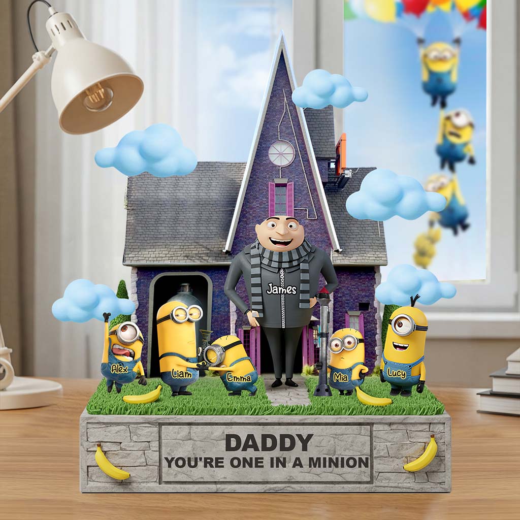 One In A Miniion Gift For Dad, Grandpa - Personalized Custom Shaped Acrylic Plaque