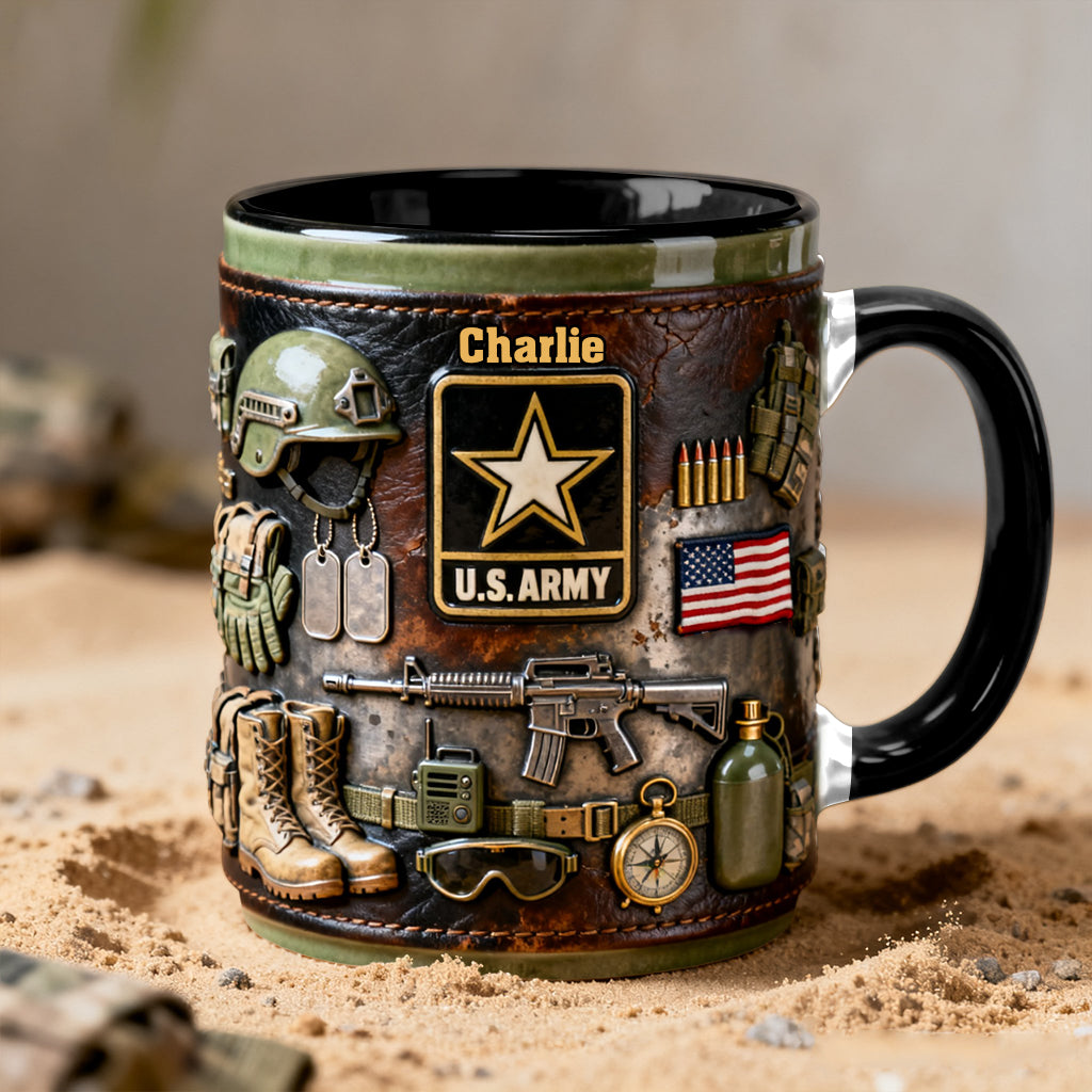 This We'll Defend - Personalized Veteran Accent Mug & Coaster
