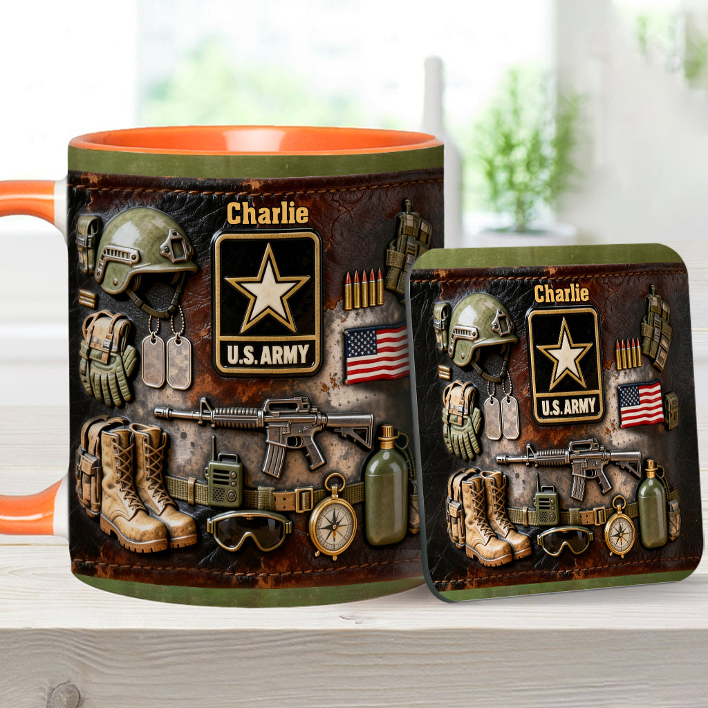 This We'll Defend - Personalized Veteran Accent Mug & Coaster