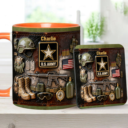 This We'll Defend - Personalized Veteran Accent Mug & Coaster