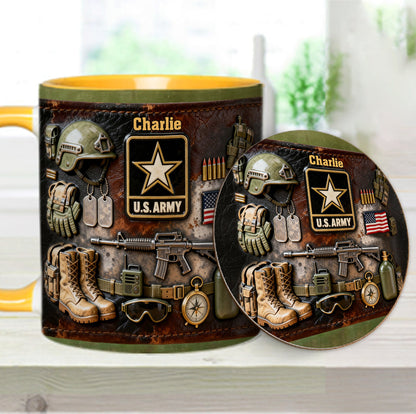 This We'll Defend - Personalized Veteran Accent Mug & Coaster
