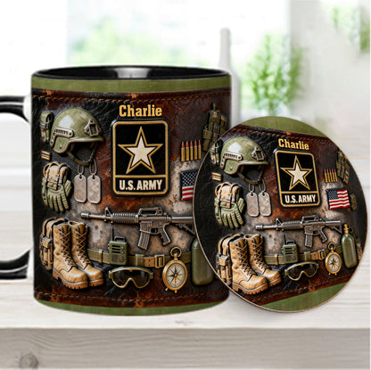 This We'll Defend - Personalized Veteran Accent Mug & Coaster
