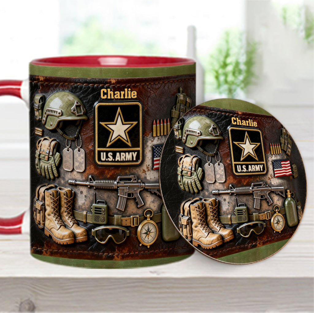 This We'll Defend - Personalized Veteran Accent Mug & Coaster