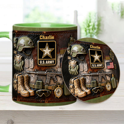 This We'll Defend - Personalized Veteran Accent Mug & Coaster