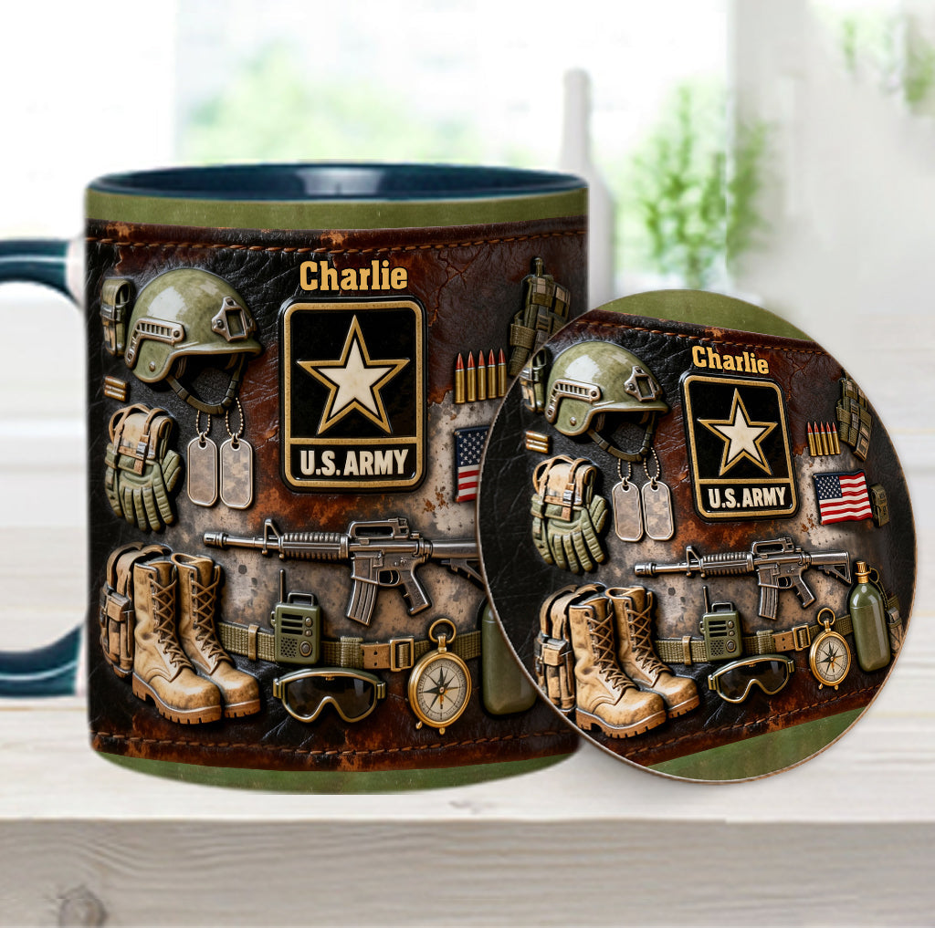 This We'll Defend - Personalized Veteran Accent Mug & Coaster