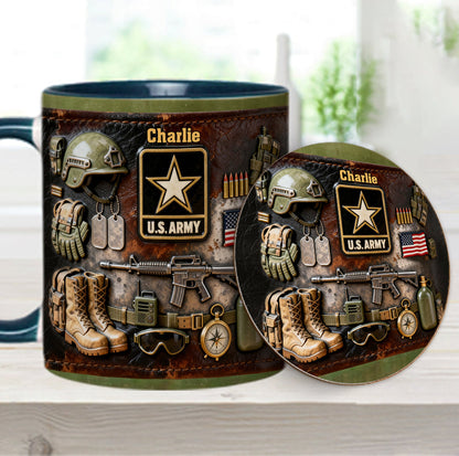 This We'll Defend - Personalized Veteran Accent Mug & Coaster