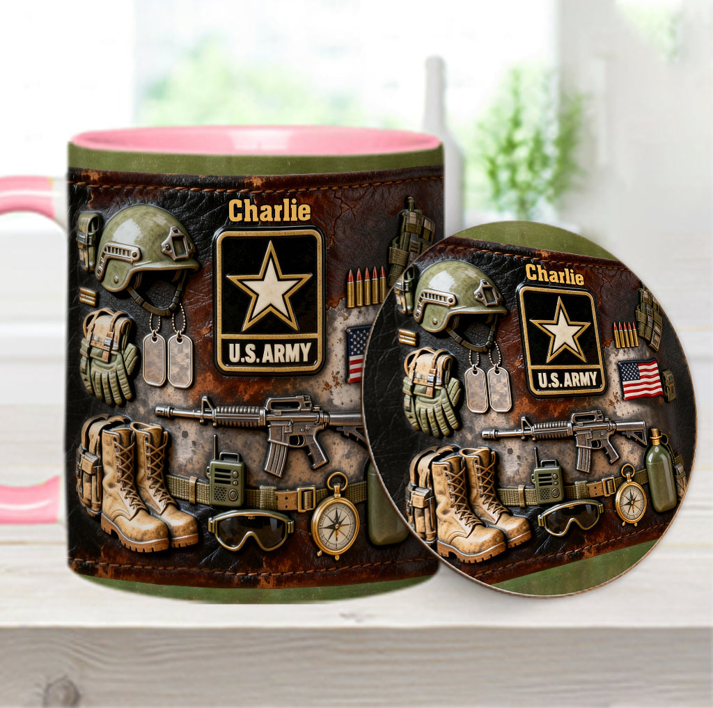 This We'll Defend - Personalized Veteran Accent Mug & Coaster