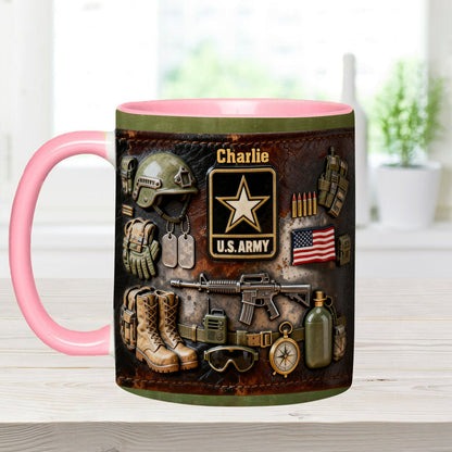 This We'll Defend - Personalized Veteran Accent Mug & Coaster