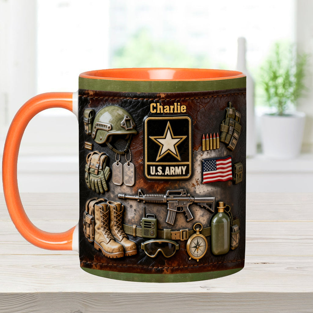This We'll Defend - Personalized Veteran Accent Mug & Coaster