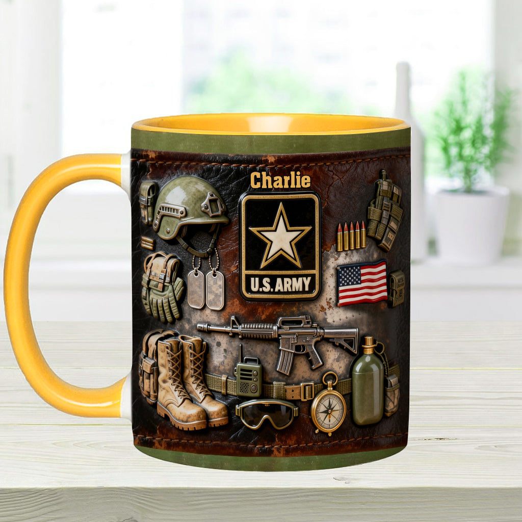 This We'll Defend - Personalized Veteran Accent Mug & Coaster