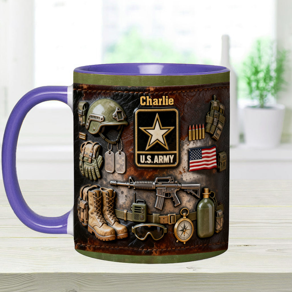 This We'll Defend - Personalized Veteran Accent Mug & Coaster