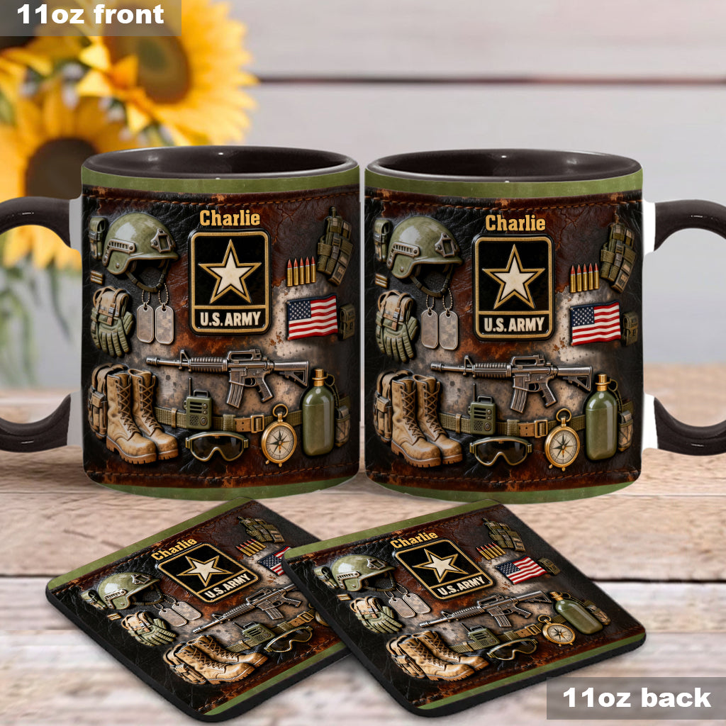 This We'll Defend - Personalized Veteran Accent Mug & Coaster