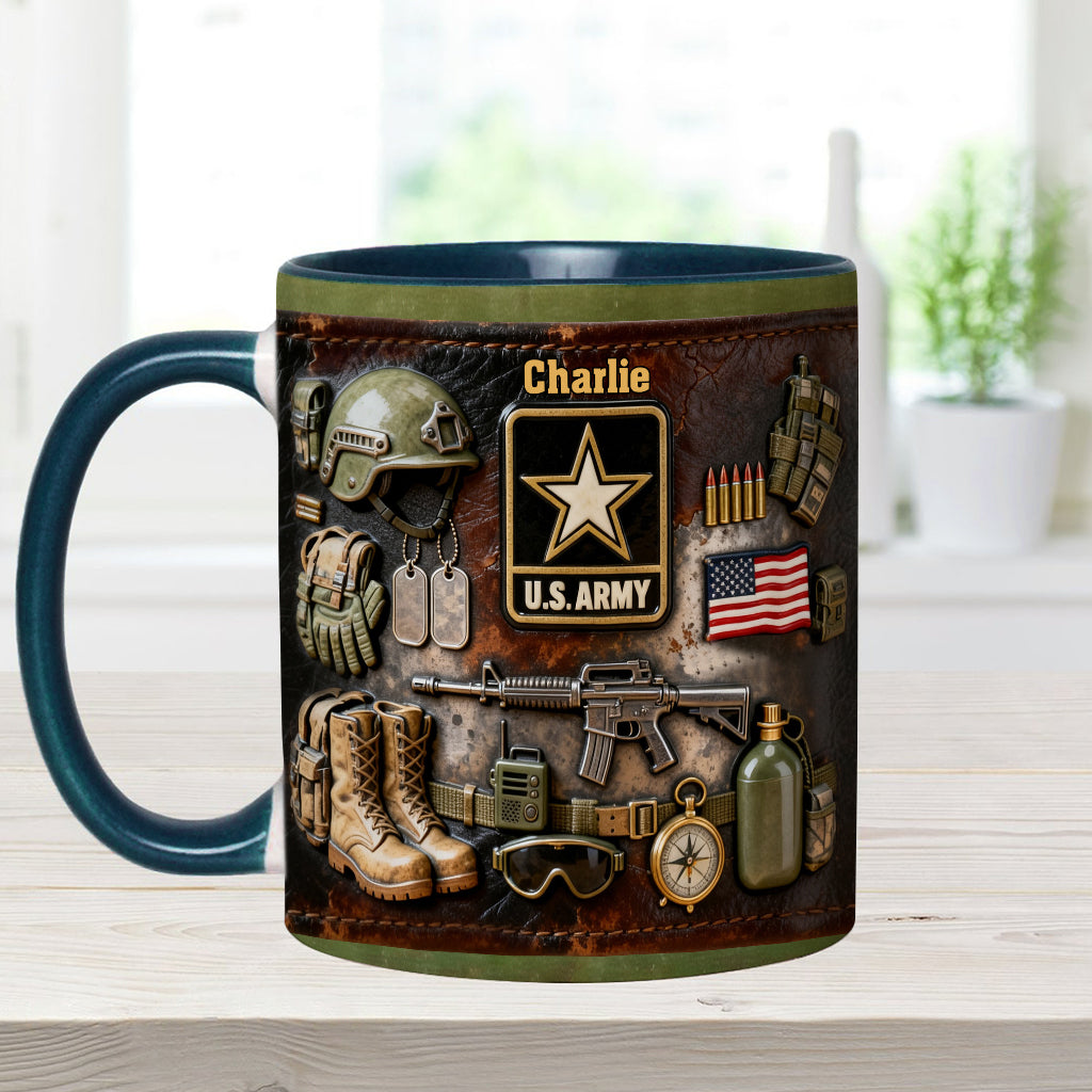 This We'll Defend - Personalized Veteran Accent Mug & Coaster