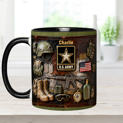 This We'll Defend - Personalized Veteran Accent Mug & Coaster