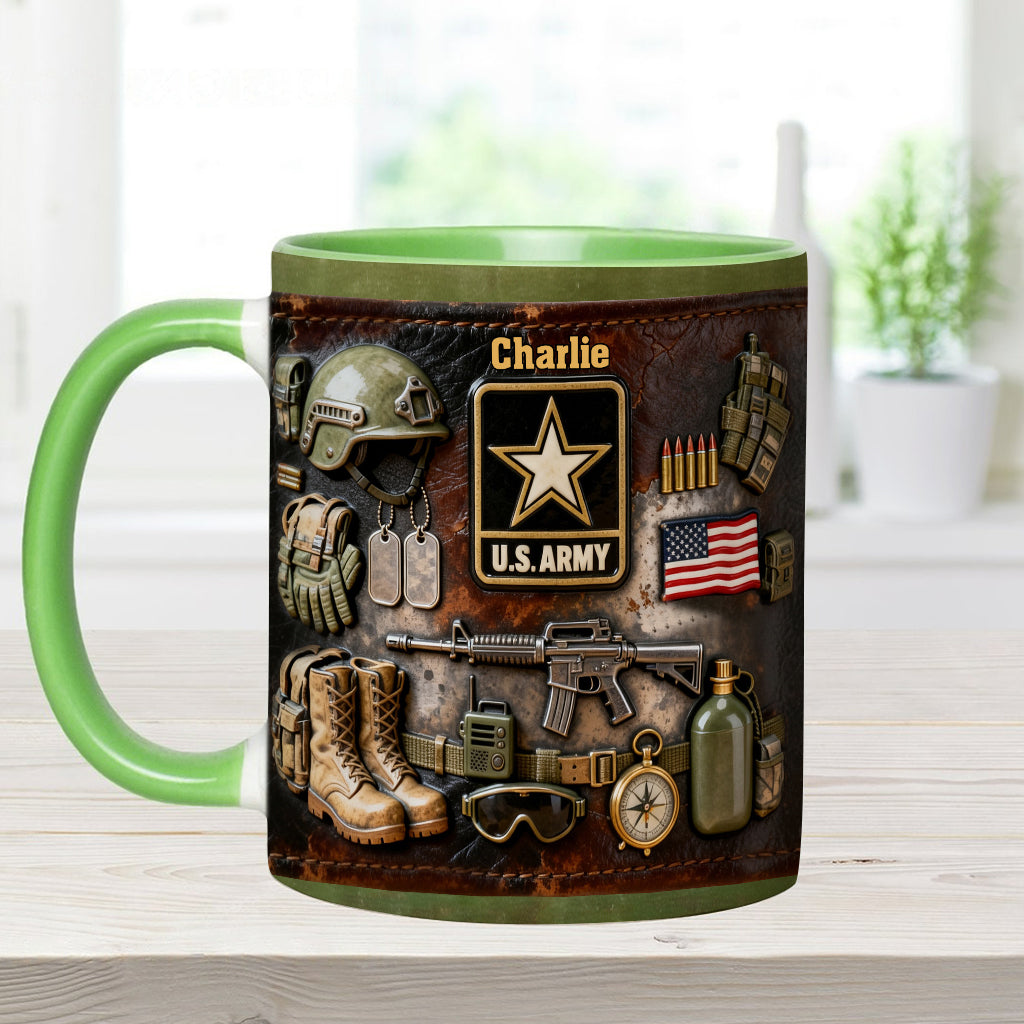 This We'll Defend - Personalized Veteran Accent Mug & Coaster