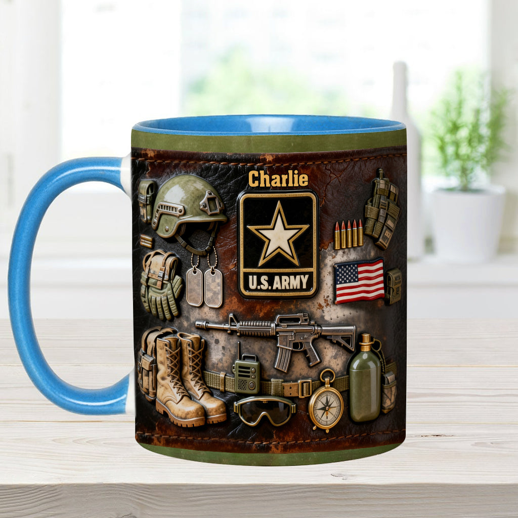 This We'll Defend - Personalized Veteran Accent Mug & Coaster