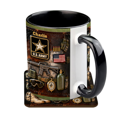 This We'll Defend - Personalized Veteran Accent Mug & Coaster