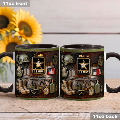 This We'll Defend - Personalized Veteran Accent Mug & Coaster