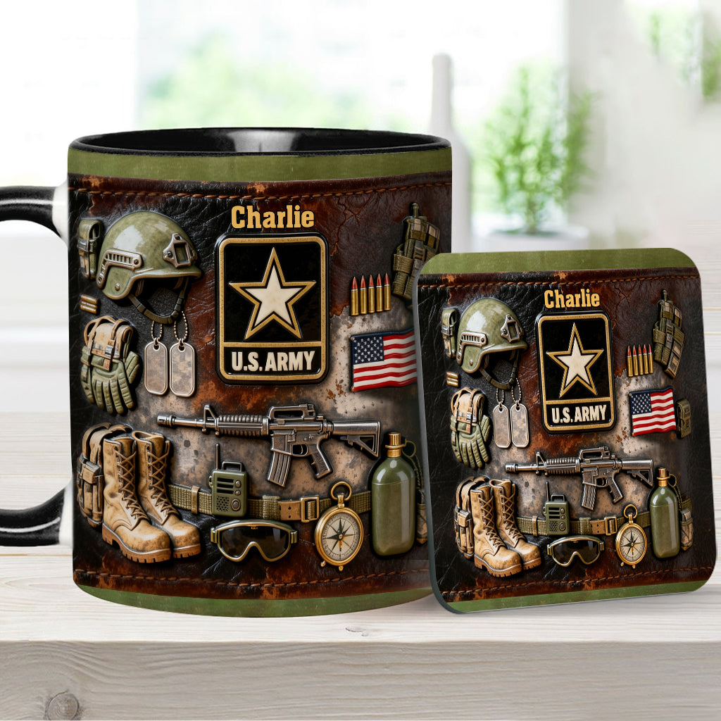 This We'll Defend - Personalized Veteran Accent Mug & Coaster