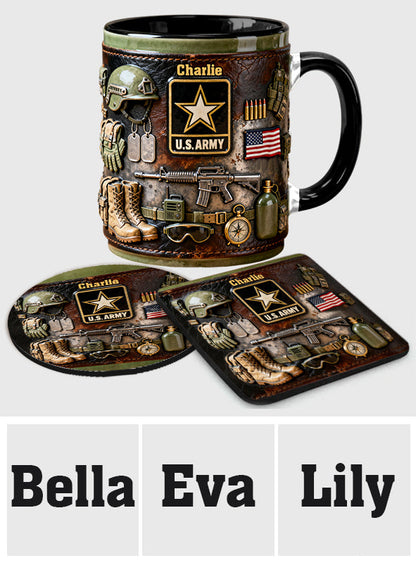 This We'll Defend - Personalized Veteran Accent Mug & Coaster