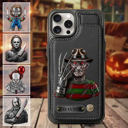 Scary Halloween - Personalized Horror Character Wallet Phone Case