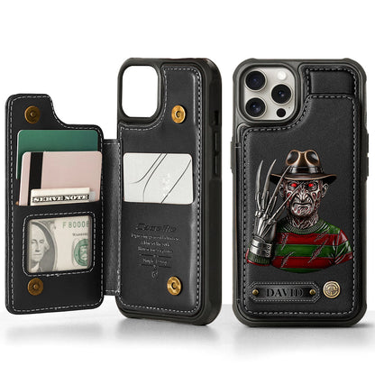 Scary Halloween - Personalized Horror Character Wallet Phone Case