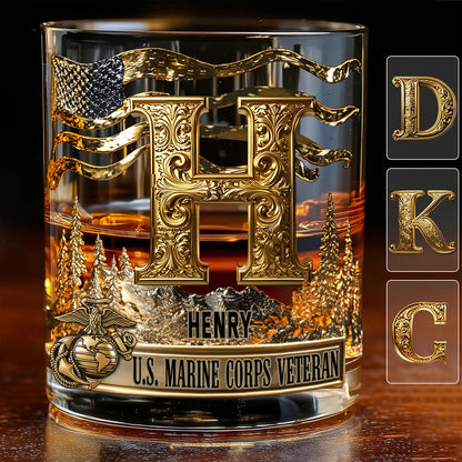 Semper Fidelis - Personalized Veteran Whiskey Glass