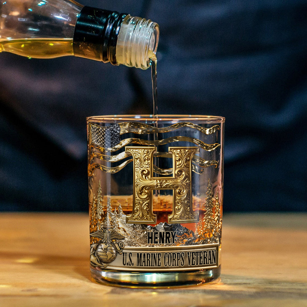 Semper Fidelis - Personalized Veteran Whiskey Glass