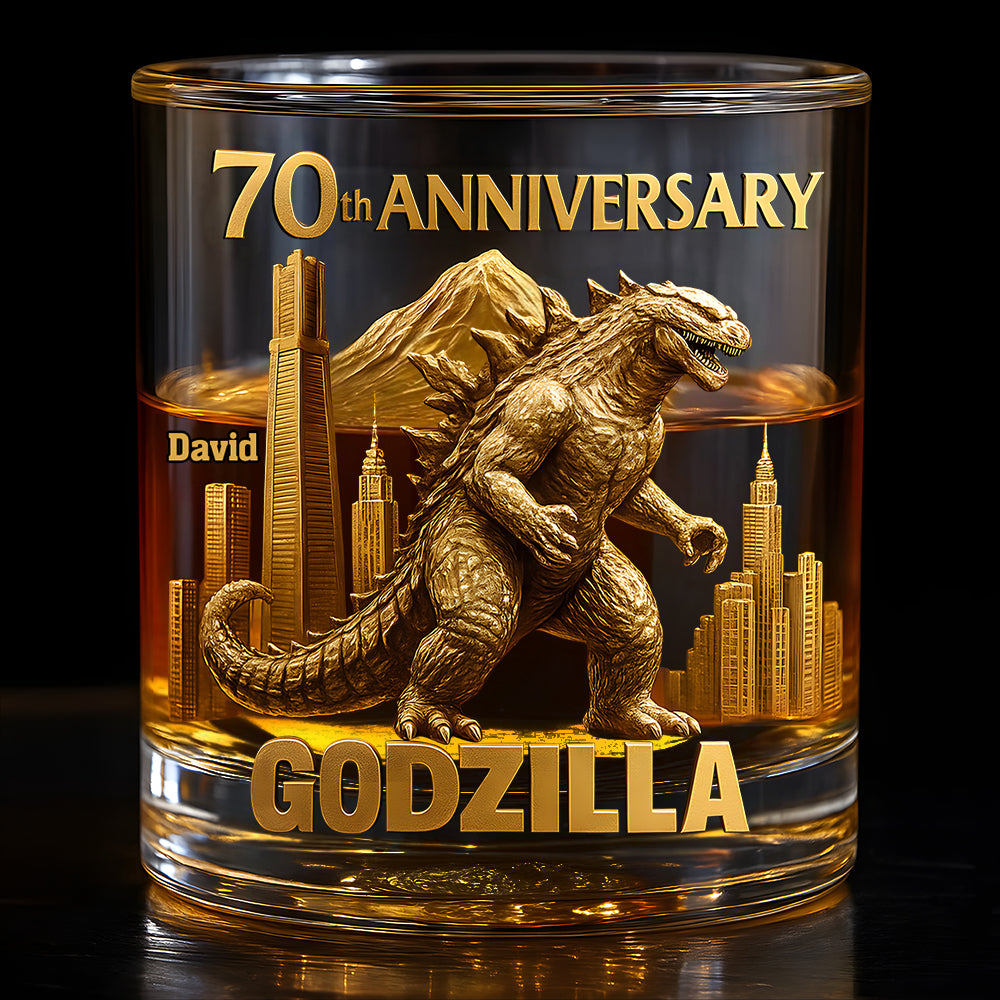 70th Anniversary Monster Universe - Personalized Giant Monster Whiskey Glass