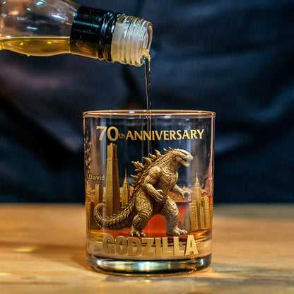 70th Anniversary Monster Universe - Personalized Giant Monster Whiskey Glass