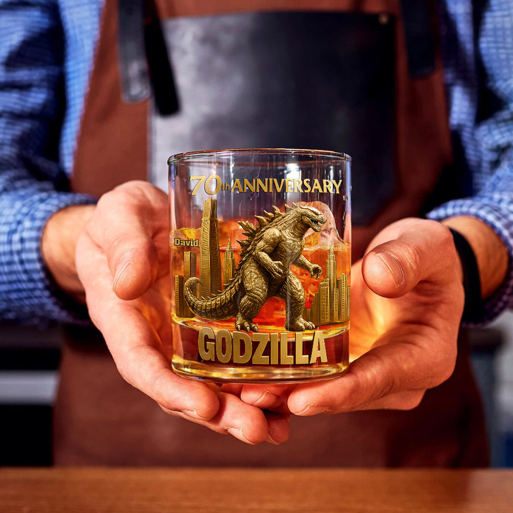70th Anniversary Monster Universe - Personalized Giant Monster Whiskey Glass