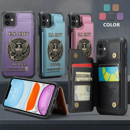 Honor, Courage, Commitment - Personalized Veteran Wallet Phone Case