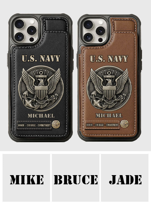 Honor, Courage, Commitment - Personalized Veteran Wallet Phone Case