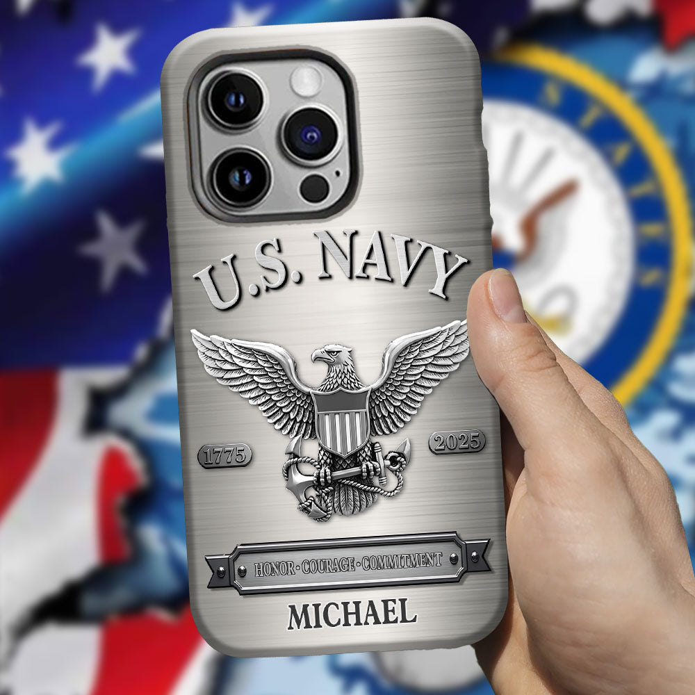Honor, Courage, Commitment - Personalized Veteran Full Print Phone Case