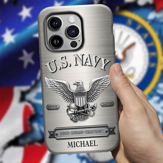 Honor, Courage, Commitment - Personalized Veteran Full Print Phone Case